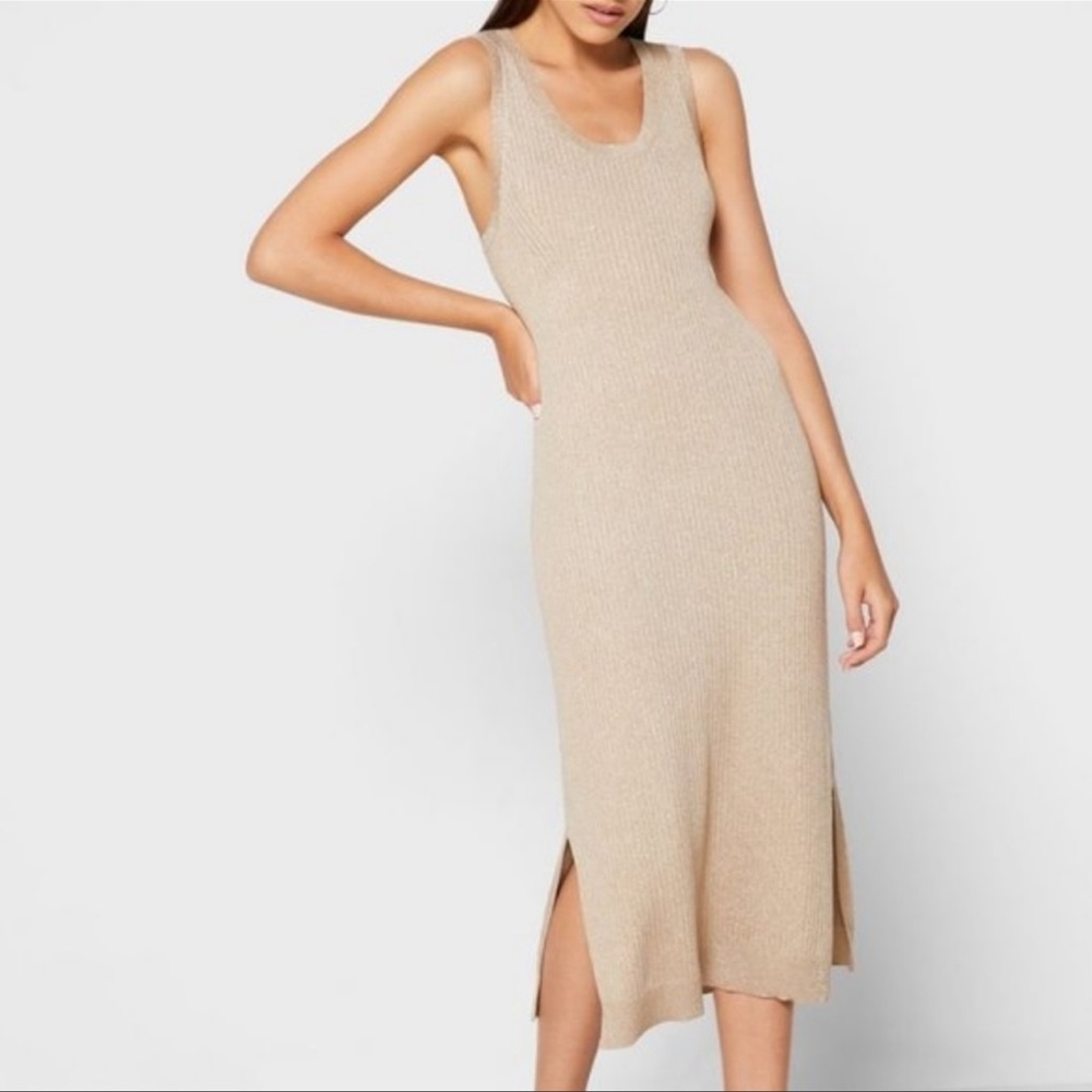 Banana Republic tan sleeveless sweater dress